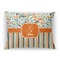 Orange Blue Swirls & Stripes Throw Pillow (Rectangular - 12x16)