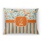 Orange Blue Swirls & Stripes Rectangular Throw Pillow Case (Personalized)