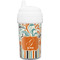 Orange Blue Swirls & Stripes Toddler Sippy Cup (Personalized)