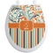 Orange Blue Swirls & Stripes Toilet Seat Decal - Round (Personalized)