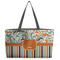 Orange Blue Swirls & Stripes Beach Totes Bag - w/ Black Handles (Personalized)