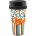 Orange Blue Swirls & Stripes Acrylic Travel Mug without Handle (Personalized)