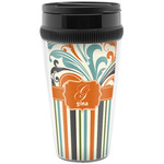 Orange Blue Swirls & Stripes Acrylic Travel Mug without Handle (Personalized)