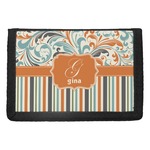 Orange Blue Swirls & Stripes Trifold Wallet (Personalized)