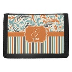 Orange Blue Swirls & Stripes Trifold Wallet (Personalized)