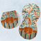Orange Blue Swirls & Stripes Burp Pads - Velour - Set of 2 w/ Name and Initial