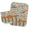 Orange Blue Swirls & Stripes Two Rectangle Burp Cloths - Open & Folded