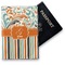 Orange Blue Swirls & Stripes Vinyl Passport Holder - Front