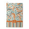 Orange Blue Swirls & Stripes Waffle Weave Golf Towel - Front/Main