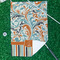 Orange Blue Swirls & Stripes Waffle Weave Golf Towel - In Context