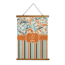Orange Blue Swirls & Stripes Wall Hanging Tapestry (Personalized)