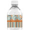 Orange Blue Swirls & Stripes Water Bottle Label - Back View