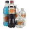Orange Blue Swirls & Stripes Water Bottle Label - Multiple Bottle Sizes