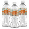 Orange Blue Swirls & Stripes Water Bottle Labels - Front View