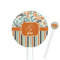 Orange Blue Swirls & Stripes 5.5" Round Plastic Stir Sticks - White - Single Sided (Personalized)