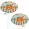 Orange Blue Swirls & Stripes White Plastic 7" Stir Stick - Double Sided - Oval - Front & Back