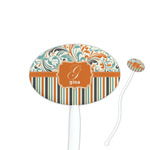 Orange Blue Swirls & Stripes Oval Plastic Stir Sticks (Personalized)