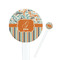 Orange Blue Swirls & Stripes Round Plastic Stir Sticks (Personalized)