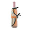 Orange Blue Swirls & Stripes Wine Bottle Apron - DETAIL WITH CLIP ON NECK