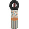 Orange Blue Swirls & Stripes Wine Tote Bag (Personalized)
