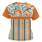 Orange Blue Swirls & Stripes Women's T-shirt Back