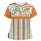 Orange Blue Swirls & Stripes Womens Crew Neck T Shirt - Main