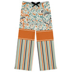 Orange Blue Swirls & Stripes Womens Pajama Pants - 2XL
