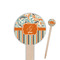 Orange Blue Swirls & Stripes Round Wooden Food Picks (Personalized)