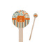 Orange Blue Swirls & Stripes 6" Round Wooden Stir Sticks - Single Sided (Personalized)