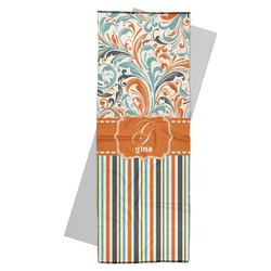 Orange Blue Swirls & Stripes Yoga Mat Towel (Personalized)