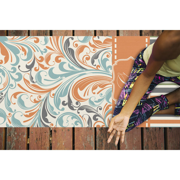 Orange Blue Swirls & Stripes Yoga Mats - LIFESTYLE
