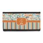 Orange Blue Swirls & Stripes Leatherette Ladies Wallet (Personalized)