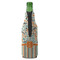 Orange Blue Swirls & Stripes Zipper Bottle Cooler - BACK (bottle)