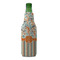Orange Blue Swirls & Stripes Zipper Bottle Cooler - FRONT (bottle)
