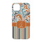 Orange Blue Swirls & Stripes iPhone 14 Case - Back