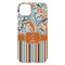 Orange Blue Swirls & Stripes iPhone 14 Plus Case - Back