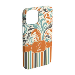 Orange Blue Swirls & Stripes iPhone Case - Plastic - iPhone 15 Pro (Personalized)