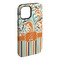 Orange Blue Swirls & Stripes iPhone Case - Rubber Lined - iPhone 15 Pro Max (Personalized)