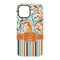 Orange Blue Swirls & Stripes iPhone 15 Pro Tough Case - Back