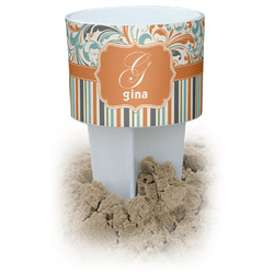 Orange Blue Swirls & Stripes Beach Spiker Drink Holder (Personalized)
