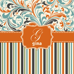 Orange Blue Swirls & Stripes