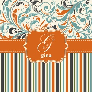 Orange Blue Swirls & Stripes