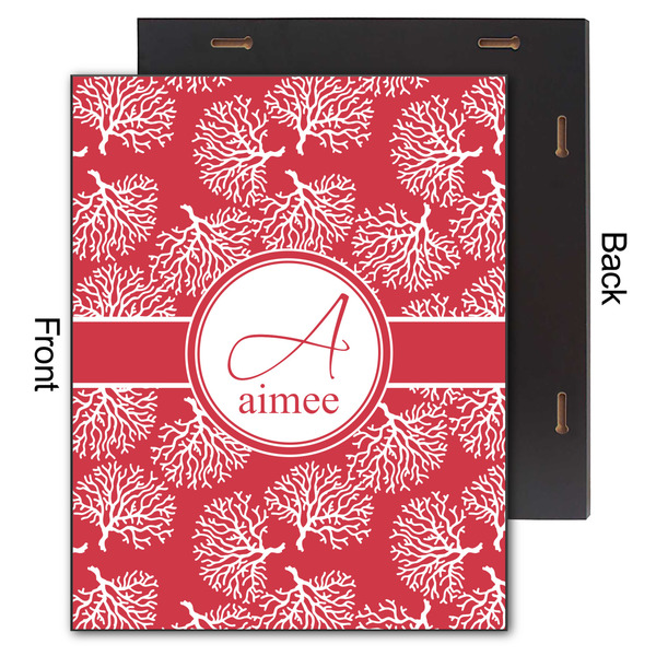 Coral 11x14 Wood Print - Front & Back View