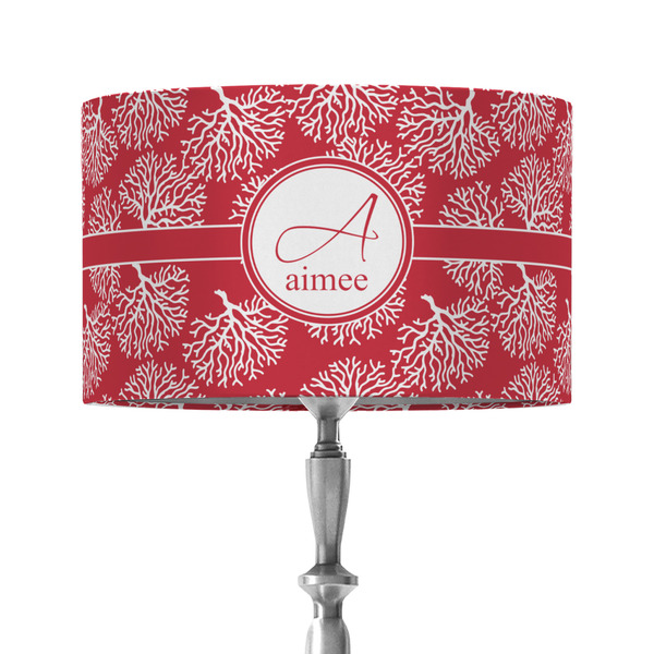 Custom Coral 12" Drum Lamp Shade - Fabric (Personalized)