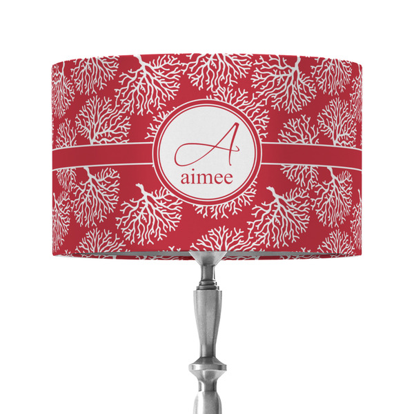 Coral 12" Drum Lampshade - ON STAND (Fabric)