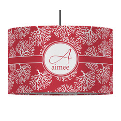 Coral 12" Drum Pendant Lamp - Fabric (Personalized)
