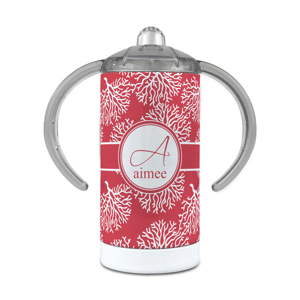 Custom Coral 12 oz Stainless Steel Sippy Cup (Personalized)