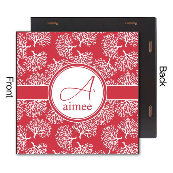 Coral 12x12 Wood Print - Front & Back View