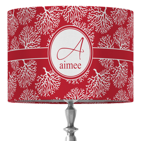 Custom Coral 16" Drum Lamp Shade - Fabric (Personalized)