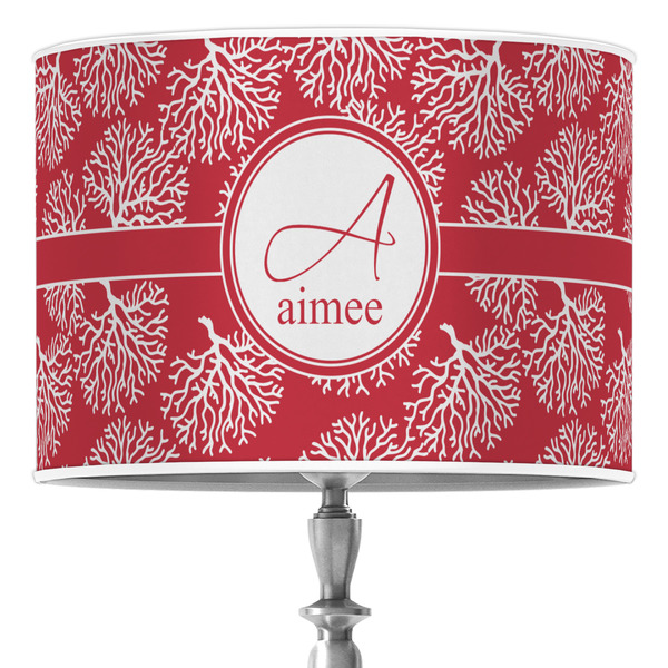 Custom Coral 16" Drum Lamp Shade - Poly-film (Personalized)